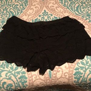 Rebellious One Shorts - Black Scalloped Plus Size Shorts Rebellious One Shorts - Black Scalloped Plus Size Shorts
